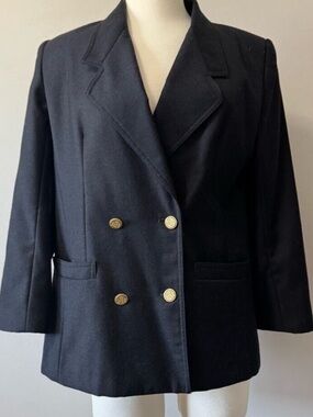 Spectator Petite Vintage Classic Black Double-Breasted Women's Blazer SZ 10